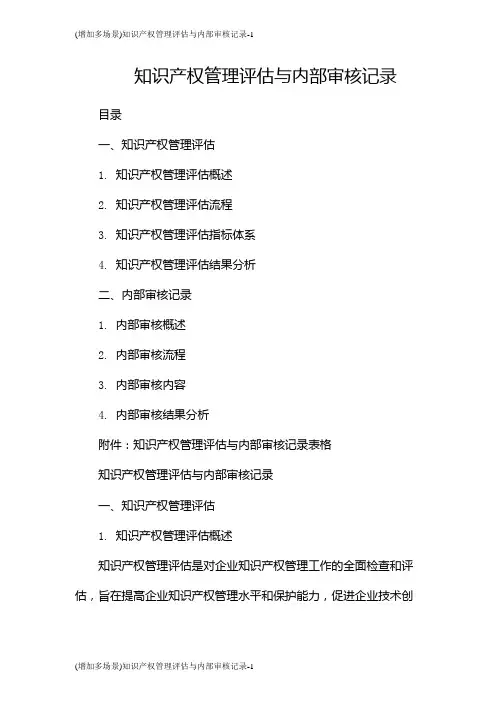 (增加多场景)知识产权管理评估与内部审核记录