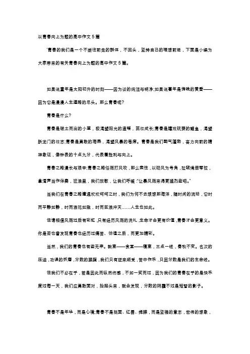 高中作文-以青春向上为题的高中作文5篇
