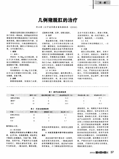 几例猪脱肛的治疗