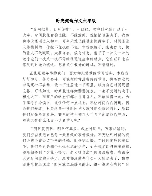 时光流逝作文六年级