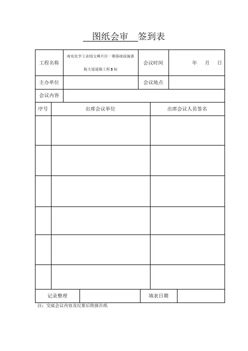 2.2图纸会审签到表、图纸会审、设计交底记录