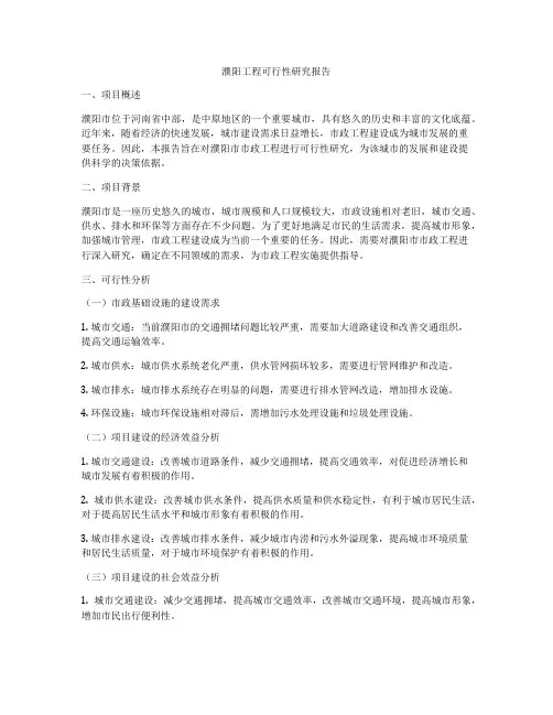 濮阳工程可行性研究报告
