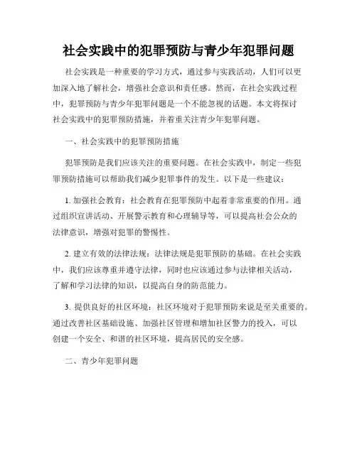 社会实践中的犯罪预防与青少年犯罪问题