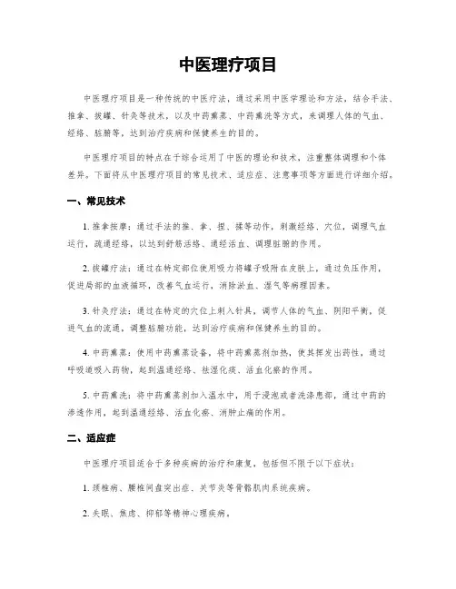 中医理疗项目
