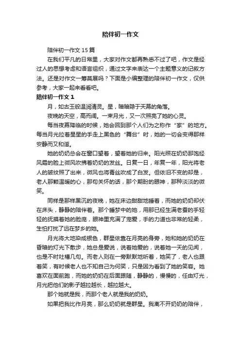 陪伴初一作文