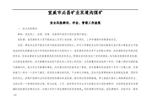 煤矿危险源辨识风险评估及管控基本流程图