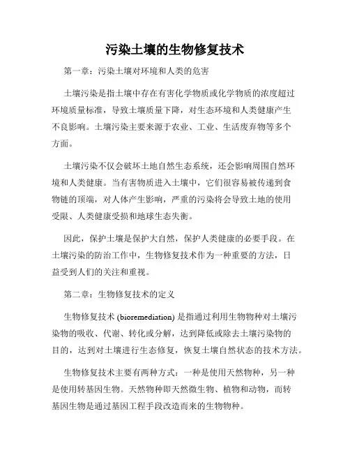 污染土壤的生物修复技术