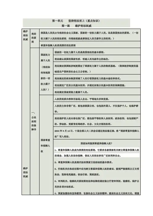 八下道德与法治人教版第一单元