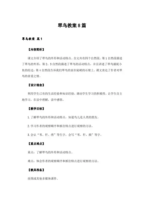 翠鸟教案8篇