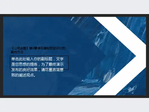 《公司金融》第4章净现值和投资评价的其他方法
