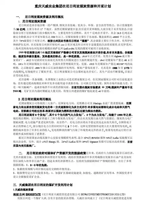 自-尼日利亚煤炭资源和开采计划 