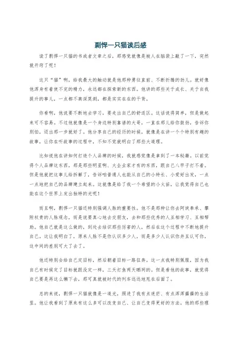 剽悍一只猫读后感