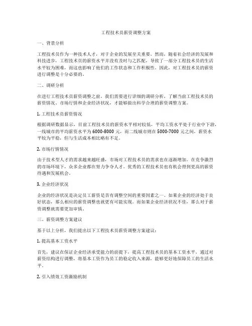 工程技术员薪资调整方案