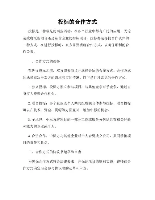 投标的合作方式