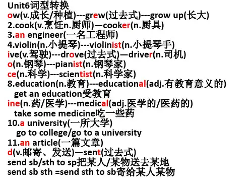 Unit6知识点课件人教版八年级英语上册