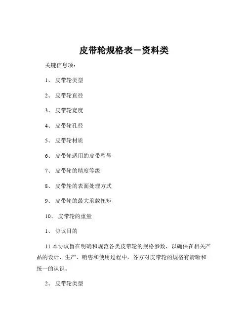 皮带轮规格表-资料类