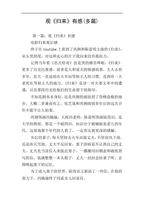 观《归来》有感(多篇)