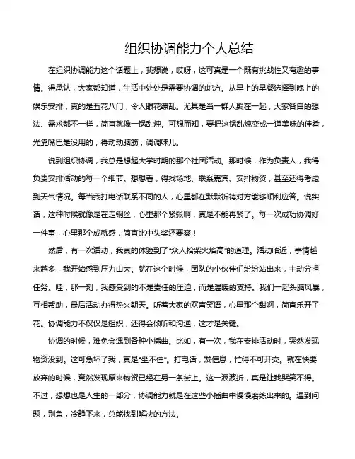 组织协调能力个人总结