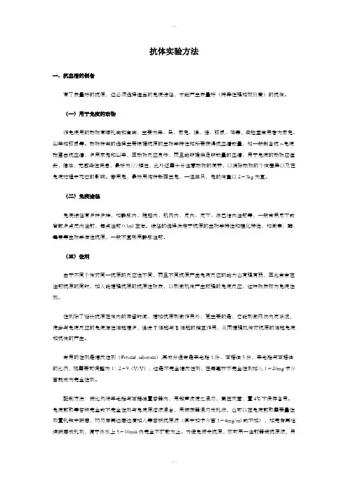 抗体实验方法