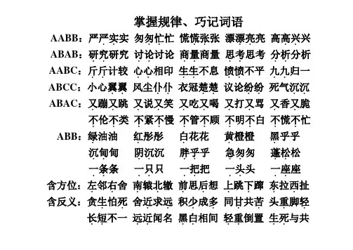 掌握规律、巧记词语