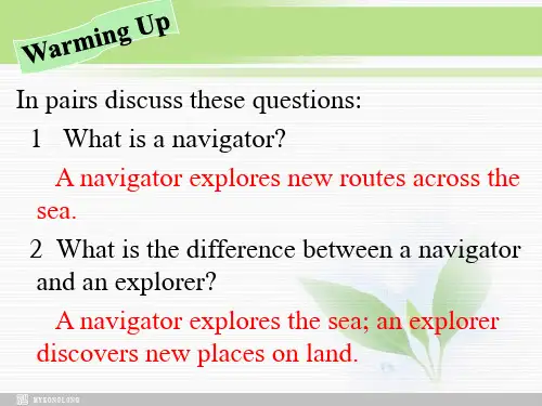 [课件] Unit2Sailing the oceans-Textbook课件 新人教选修9