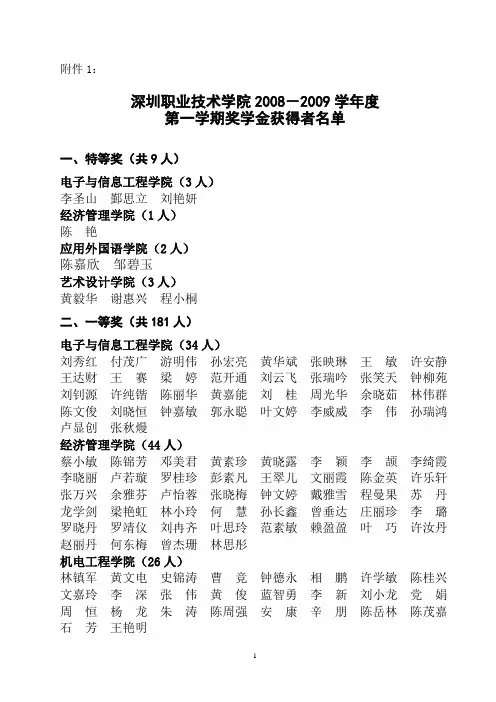 一、特等奖(共621人) - 机电工程学院