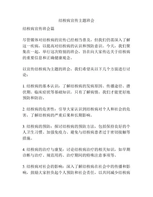 结核病宣传主题班会