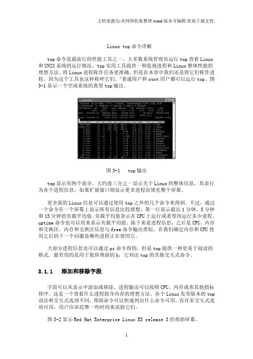 Linuxtop命令详解
