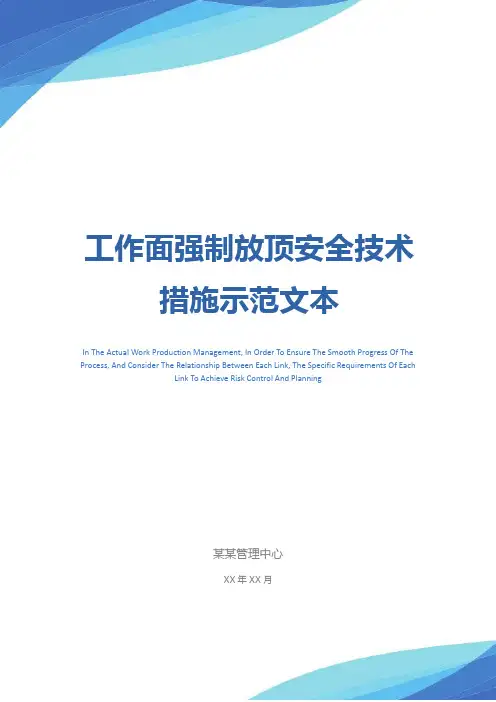工作面强制放顶安全技术措施示范文本