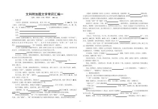 文学常识填空江苏高考附加题(殷)