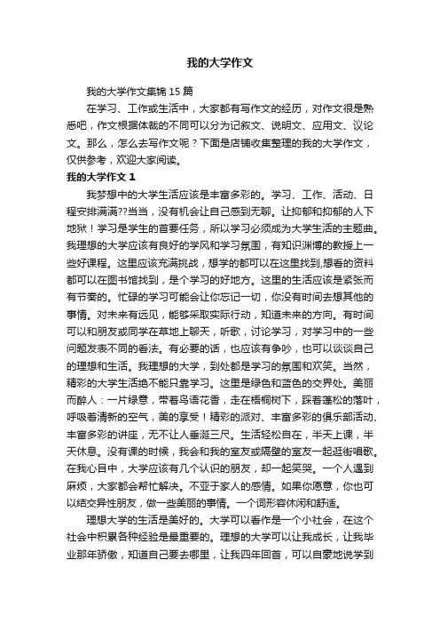 我的大学作文