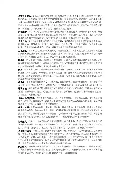 世界古代史下名词解释