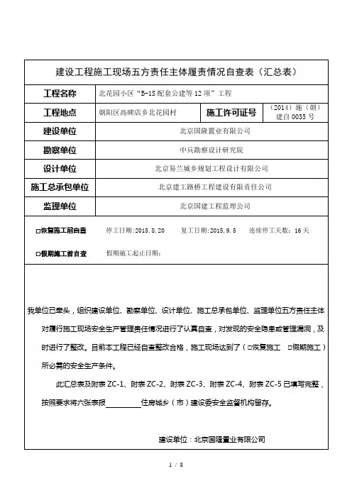 五方责任主体检查表