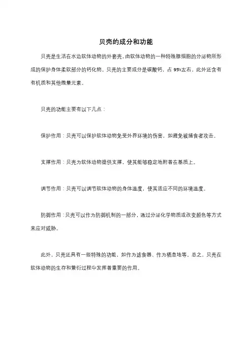 贝壳的成分和功能