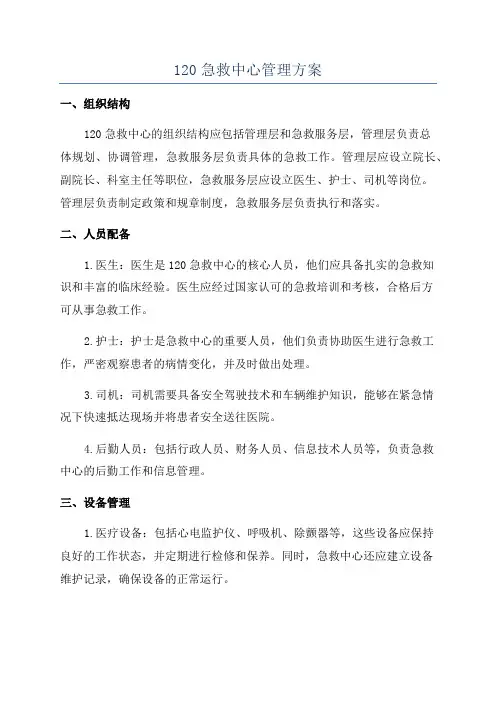 120急救中心管理方案