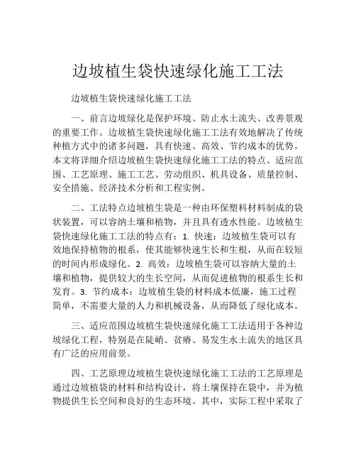 边坡植生袋快速绿化施工工法