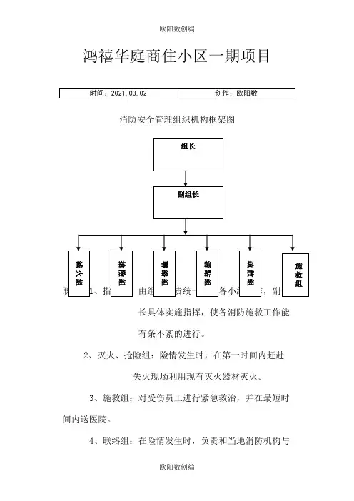 消防安全管理组织机构框架图之欧阳数创编