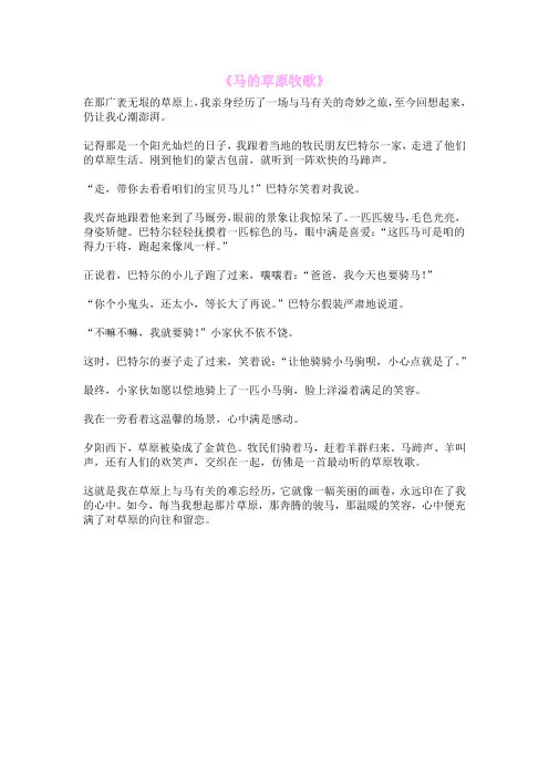 《马的草原牧歌》