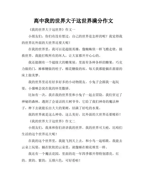 高中我的世界大于这世界满分作文