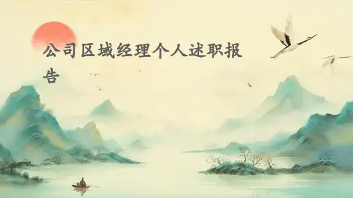 公司区域经理个人述职报告PPT