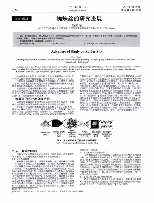 蜘蛛丝的研究进展