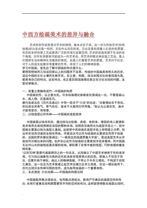 中西方绘画美术的差异与融合