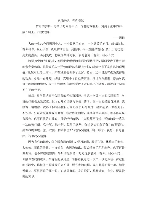 岁月静好,有你安然  刘婷