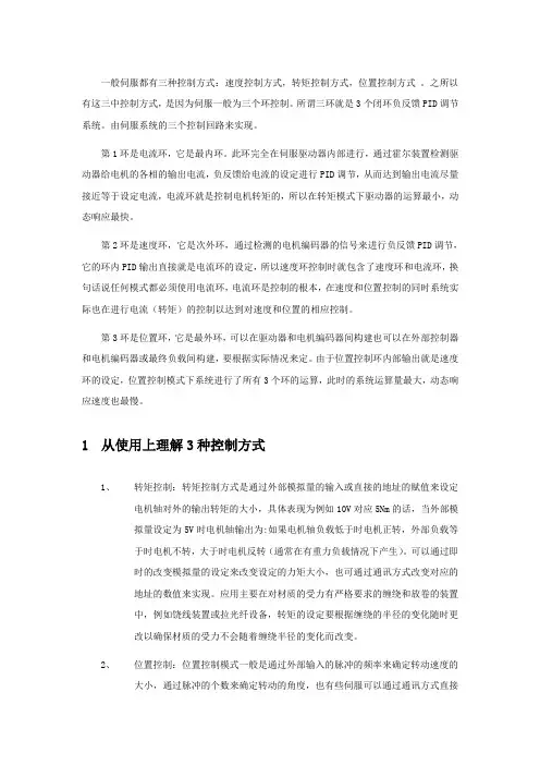 位置速度转矩3种控制方式介绍