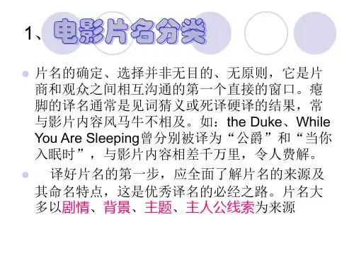 电影字幕翻译技巧ppt课件