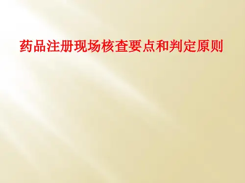 药品注册现场核查要点和判定原则