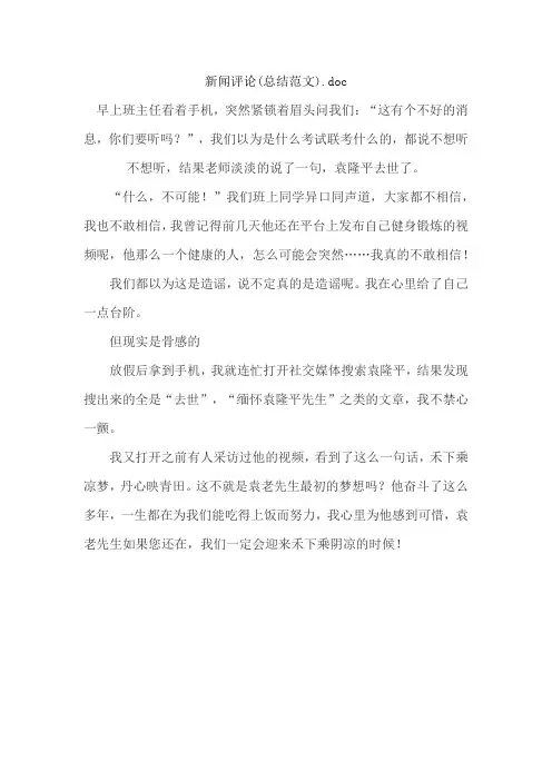 新闻评论(总结范文).doc