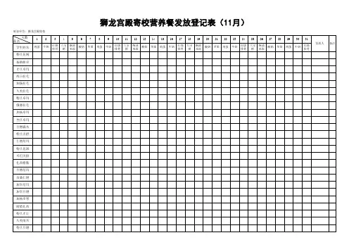 营养餐发放登记册