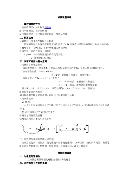 橡胶增塑原理以及增塑剂选择