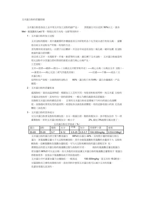玉米蛋白粉质量控制